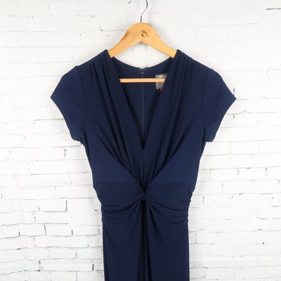 VINCE CAMUTO NAVY BLUE SHORT SLEEVE V NECK WIDE LEG JUMPSUIT SIZE XS - Picture 7 of 14